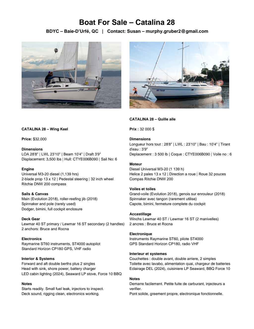Catalina 28 For Sale